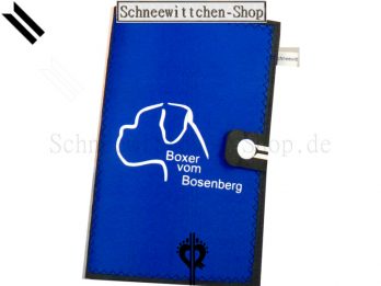 A5 ZÜCHTER EU-Heimtierausweise für Boxer in blau | Hundepasshüllen mit ihrem ZÜCHTER LOGO