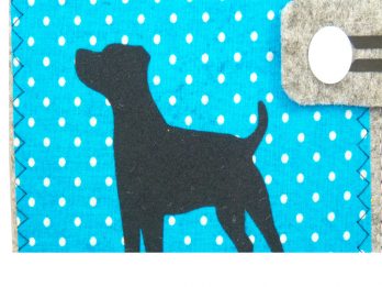 Jack Russell Terrier Hundepass Hülle in blau mit weissen Punkten
