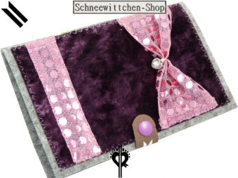 EU-Heimtierausweis | Purple Glitter Bow | Leder