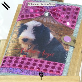 Purple Glitter Snake Echtbild Hundepass Hülle für den Impfpass